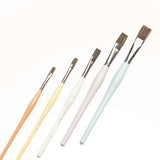 Retail Maharaj Flat Brush Set of 5 Kolinsky Synthetic Candy Handle - Retail Maharaj