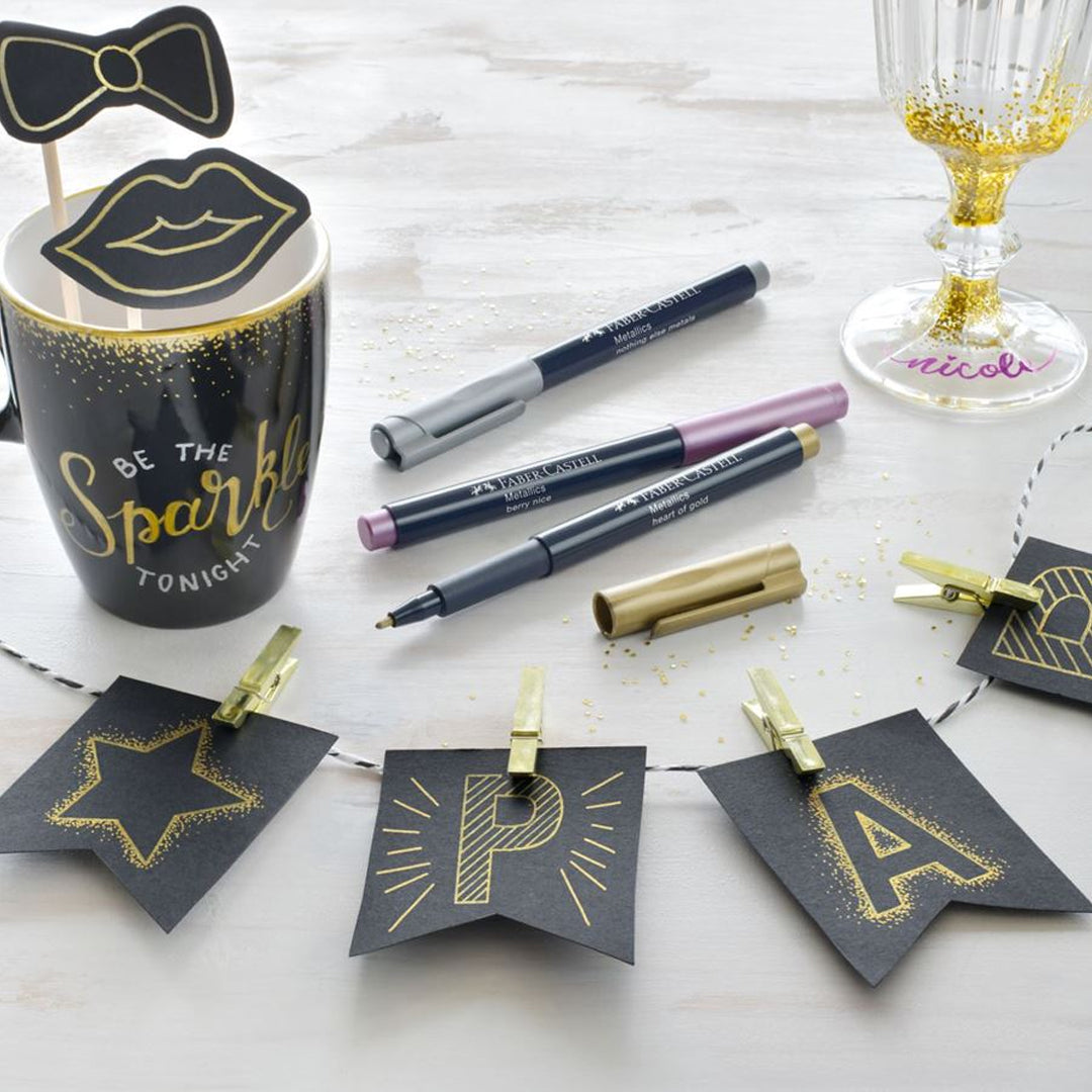 Faber Castell Metallic Marker Pens Multi Surface Art Set - Retail Maharaj
