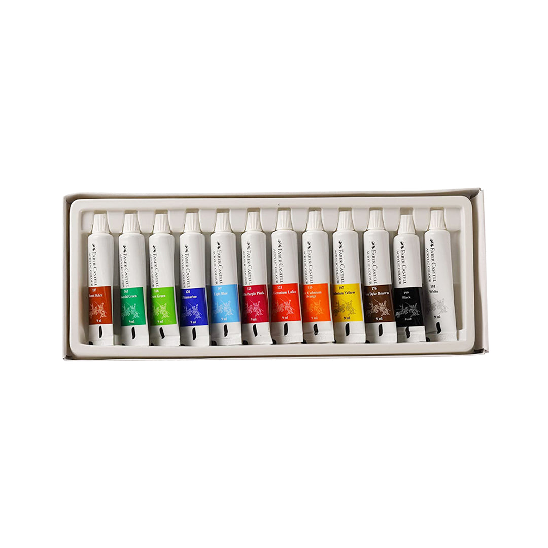 Faber Castell Creative Studio Acrylic Colour Set of 12 and 24 High Pigment Creamy Acrylic Paint for Canvas Paper and Craft - Retail Maharaj