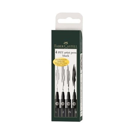Faber Castell Pitt Artist Pens Black Drawing Pen Set with Mixed Tips - Retail Maharaj