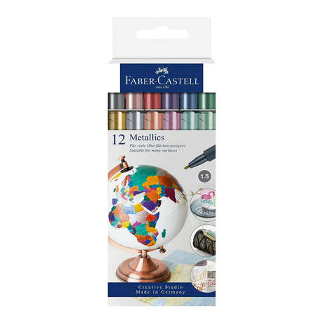 Faber Castell Metallic Marker Pens Multi Surface Art Set - Retail Maharaj