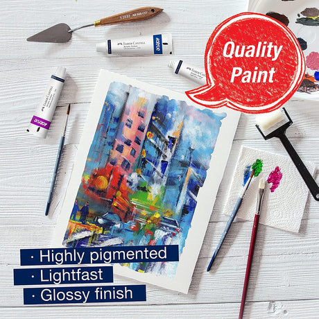 Faber Castell Creative Studio Acrylic Colour Set of 12 and 24 High Pigment Creamy Acrylic Paint for Canvas Paper and Craft - Retail Maharaj