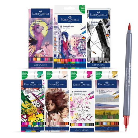 Faber Castell Goldfaber Aqua Dual Tip Watercolour Marker Set Brush and Fineliner - Retail Maharaj