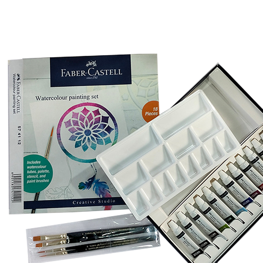 Faber Castell Creative Studio Watercolor Painting Set 24-Piece Starter Kit - Retail Maharaj