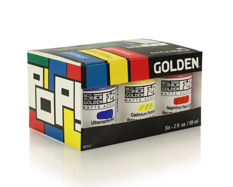 Golden SoFlat Matte Acrylic Paint Pop Set High Opacity Smooth Leveling Artist Matte Colours for Bold Professional Art - Retail Maharaj
