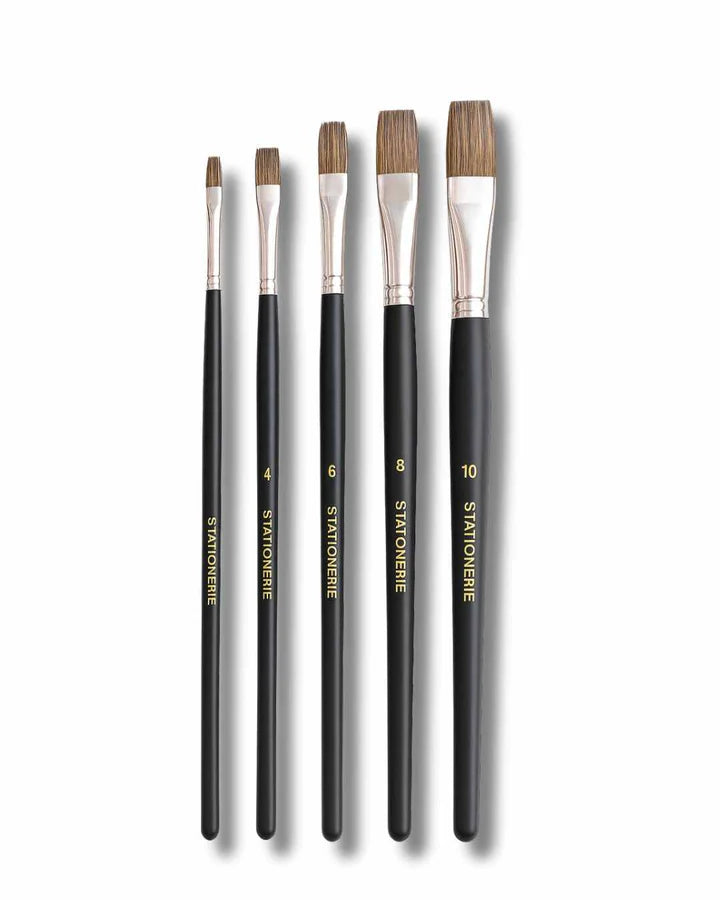 Retail Maharaj Flat Brush Set of 5 Velour Mix Media - Retail Maharaj