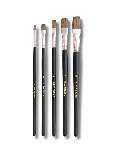 Retail Maharaj Flat Brush Set of 5 Velour Mix Media - Retail Maharaj