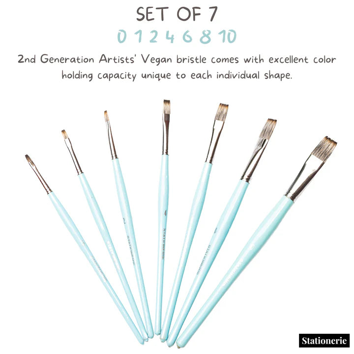 Retail Maharaj Flat Brush Set of 7 SH Mangosta - Retail Maharaj