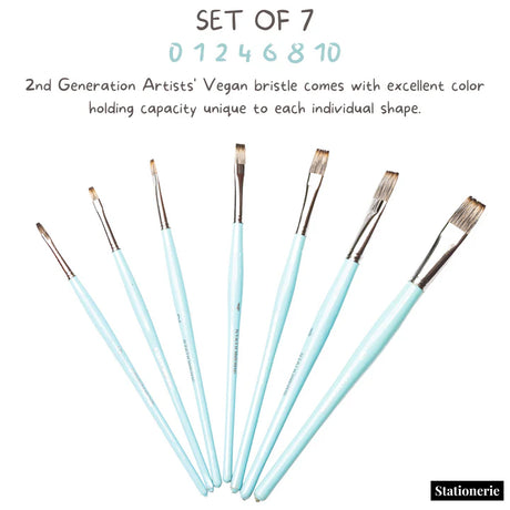 Retail Maharaj Flat Brush Set of 7 SH Mangosta - Retail Maharaj
