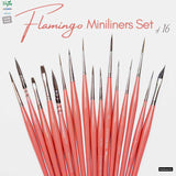 Stationerie Flamingo Pink Mini Liners Brush Set of 16 - Retail Maharaj