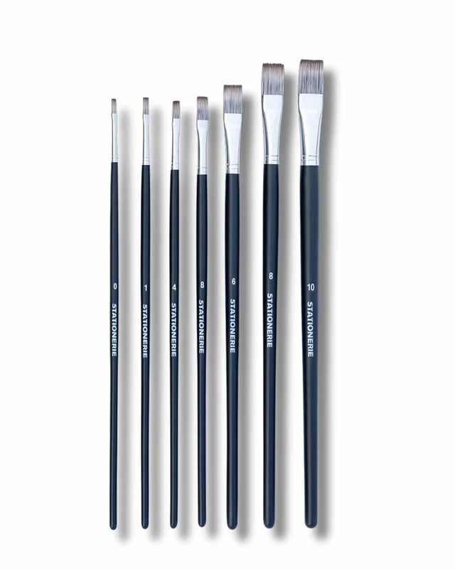 Retail Maharaj Mangosta Flat Brush Set of 7, 11'' Long Handle - Retail Maharaj
