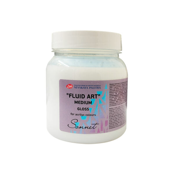 Sonnet Fluid Art Medium Gloss 220 ml Acrylic Pouring Medium for Smooth Flow Pearly Shine and Fluid Art Techniques - Retail Maharaj