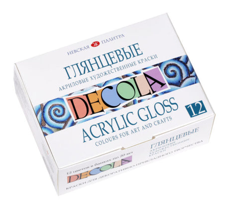 Decola Gloss Acrylic Colors 20 ml x 12 Shades Made in Russia - Retail Maharaj