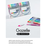 Lineplus Gazelle Water-Based 0.3mm Ballpoint Pen Set of 10 Assorted Colors - Retail Maharaj