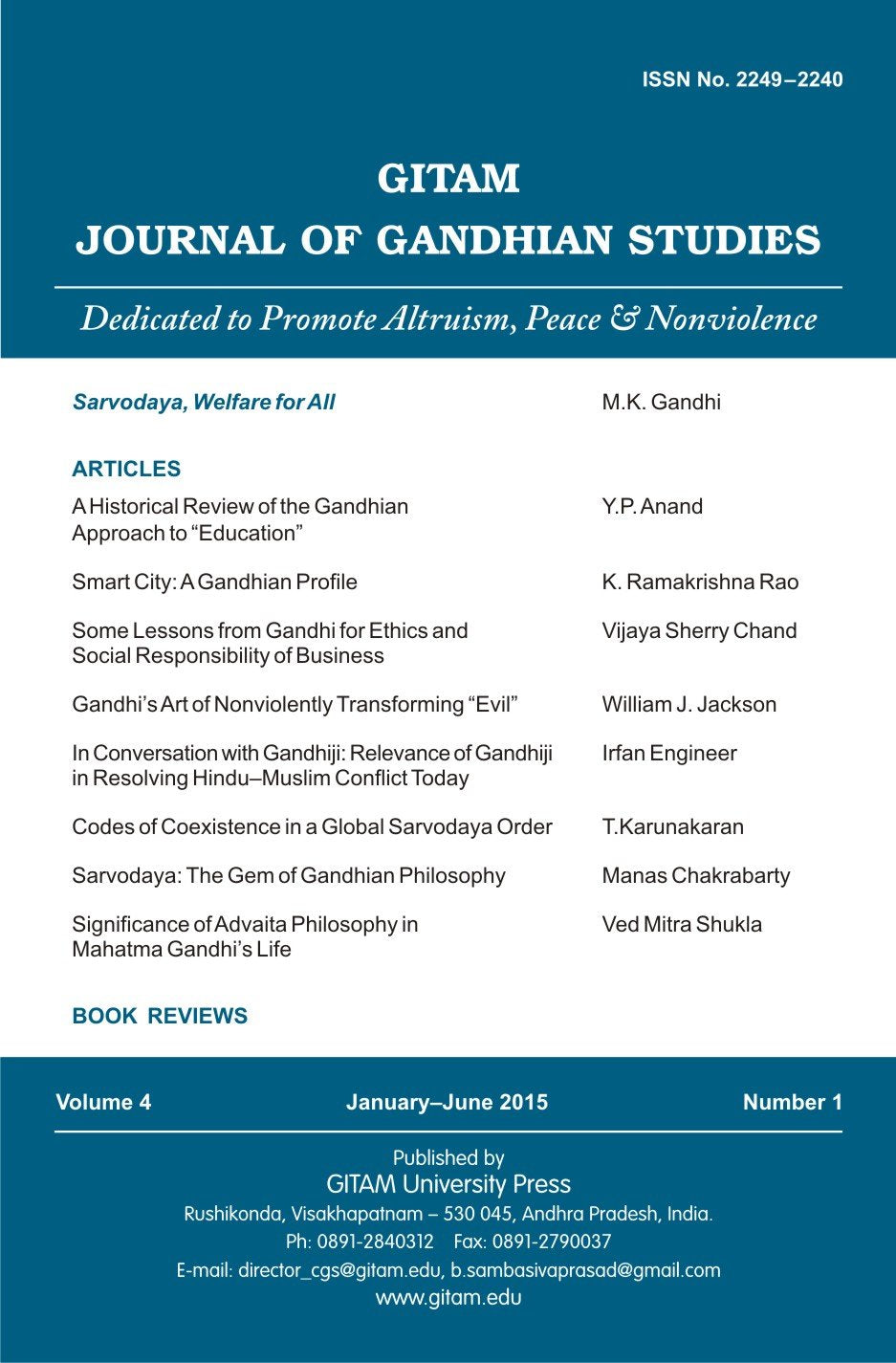 Gitam Journal of Gandhian Studies (Vol. 4 No. 1) - Retail Maharaj