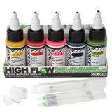 Golden High Flow Acrylic Marker Set of 5 Ink Like Acrylic Colours with Refillable Markers for Drawing Airbrush and Mixed Media - Retail Maharaj