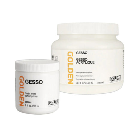 Golden Bright White Acrylic Gesso Primer for Canvas Board and Panels - Retail Maharaj