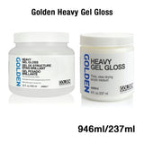 Golden Heavy Gel Gloss Acrylic Medium for Texture Glazing and Collage - Retail Maharaj