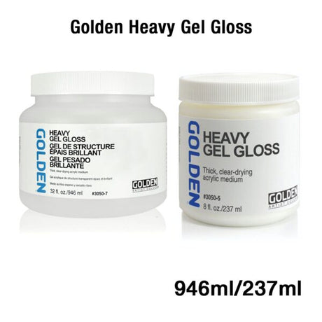 Golden Heavy Gel Gloss Acrylic Medium for Texture Glazing and Collage - Retail Maharaj