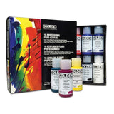 Golden Fluid Acrylic Professional Paint Set of 8 and 10 High Tinting Smooth Flow Artist Acrylics for Fine Detail Glazing and Water Media - Retail Maharaj