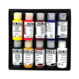 Golden Fluid Acrylic Professional Paint Set of 8 and 10 High Tinting Smooth Flow Artist Acrylics for Fine Detail Glazing and Water Media - Retail Maharaj