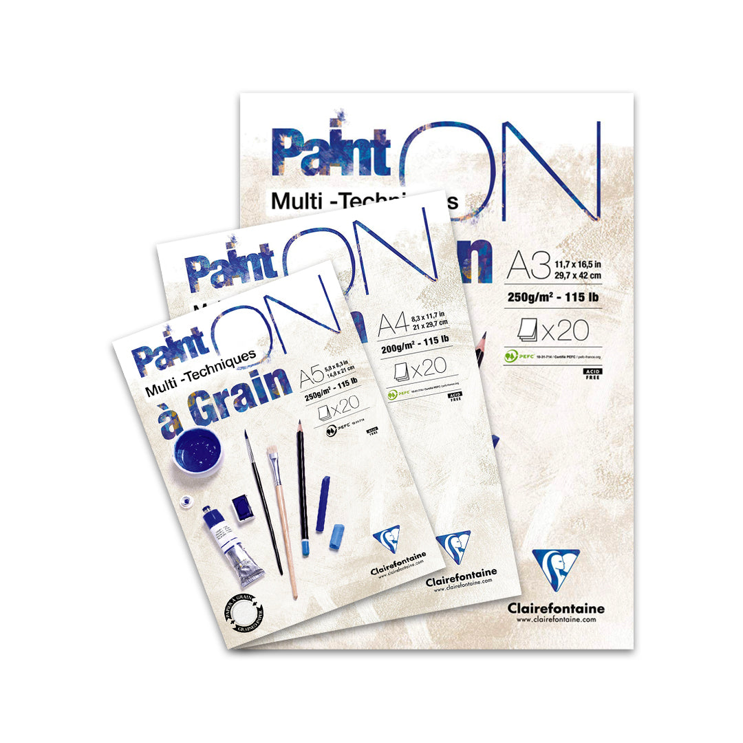 Clairefontaine Paint’On Multi-Technique White with Grain Mixed Media Pad - Retail Maharaj