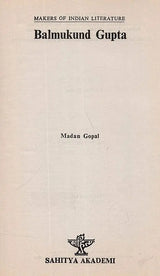Balmukund Gupta: Makers of Indian Literature (An Old and Rare Book) - Retail Maharaj