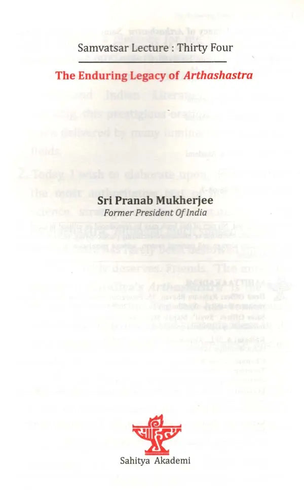The Enduring Legacy of Arthashastra- Sahitya Akademi Samvatsar Lecture: Thirty Four - Retail Maharaj