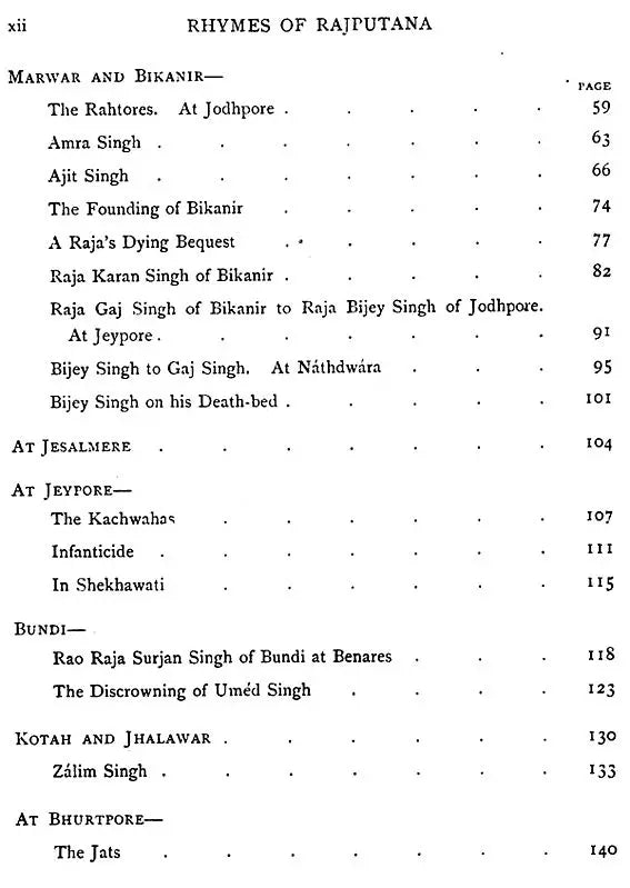 Rhymes of Rajputana