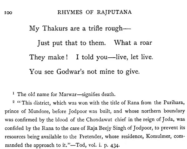 Rhymes of Rajputana