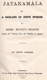 Jatakamala or A Garland of Birth Stories