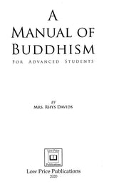 A Manual of Buddhism for Advanced Students