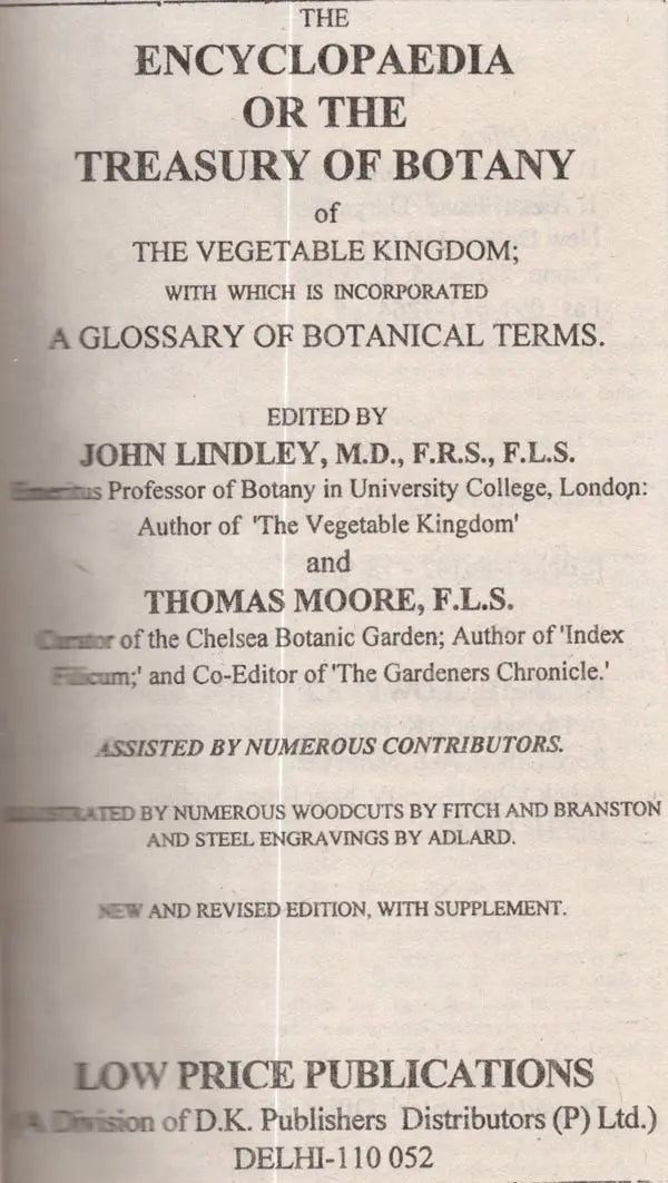 The Encyclopaedia or the Treasury of Botany of The Vegetable Kingdom with Glossary of Botanical Terms