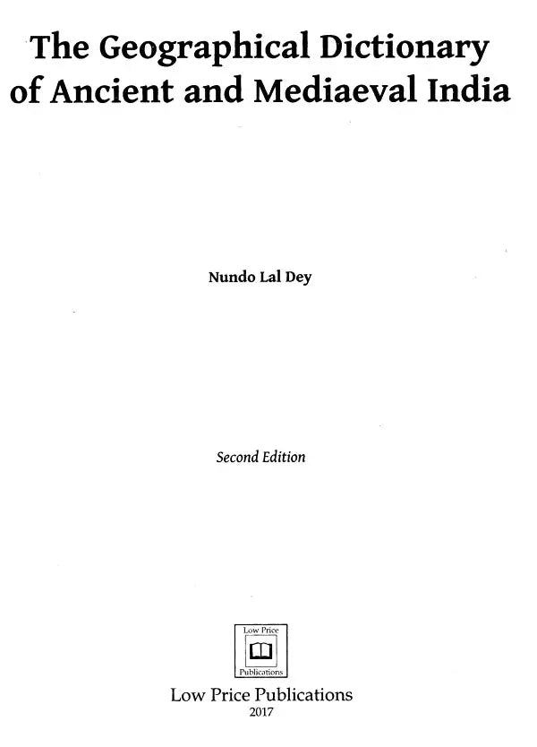 Geographical Dictionary of Ancient and Mediaeval India