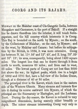 Coorg and Its Rajas