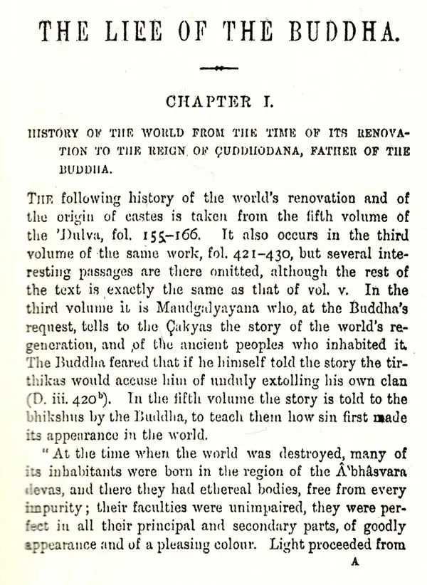 The Life of The Buddha - And The Early History of His Order (Derived From Tibetan Works in The Bkah-Hgyur And Bstan-Hgyur)