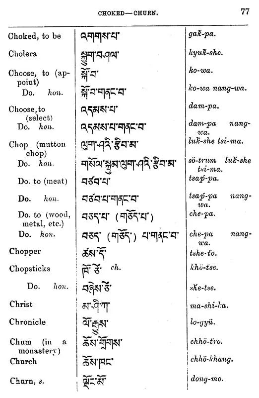 English-Tibetan Colloquial Dictionary (Second Edition of the Second Part of A Manual of Colloquial Tibetan)