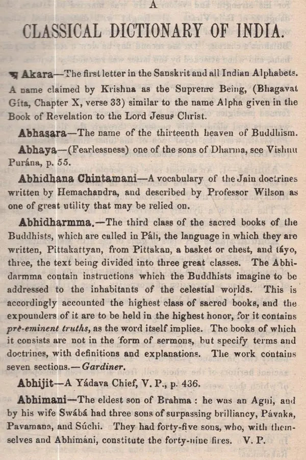 A Classical Dictionary of India