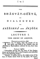 The Bhagvat-Geeta or Dialogues of Kreeshna and Arjoon (First Translation of Srimadbhagavadgita Into English in 1785)