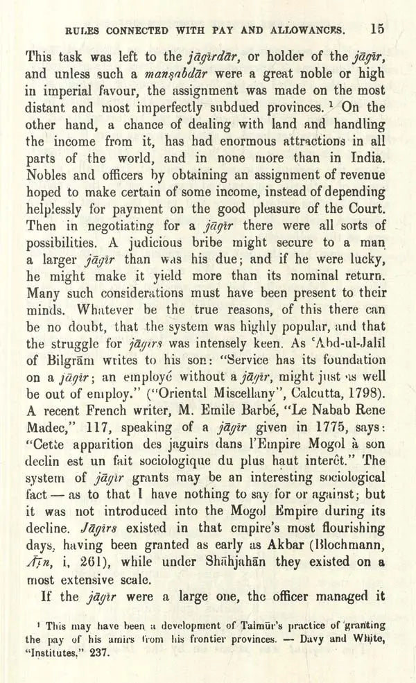 The Army of the Indian Moghuls: Its Organization and Administration