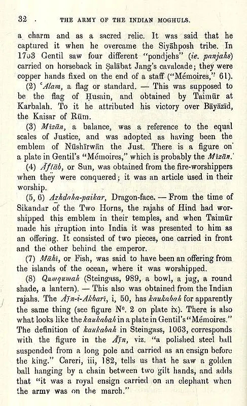 The Army of the Indian Moghuls: Its Organization and Administration
