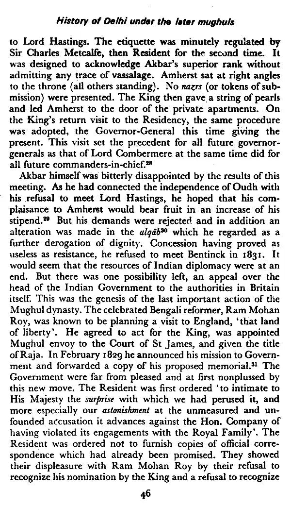 History of Delhi Under the Later Mughals