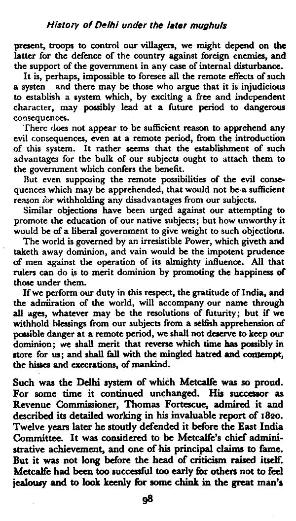 History of Delhi Under the Later Mughals