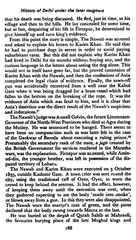 History of Delhi Under the Later Mughals