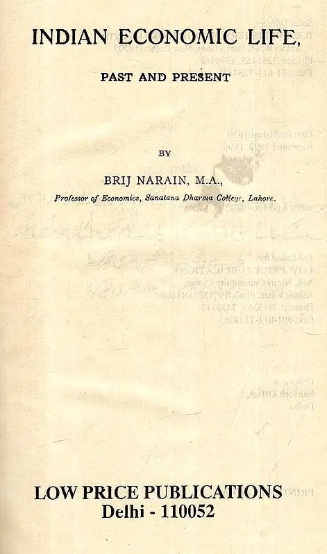 Indian Economic Life (Past And Present)