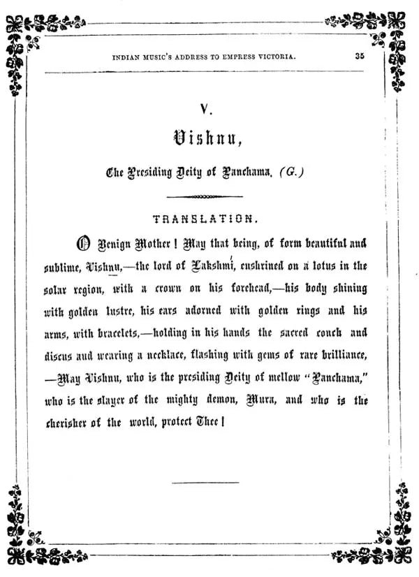 The Seven Principal Musical Notes of the Hindus – With Their Presiding Dieties, Composed in Celebration of the Birth-Day (With Notations)