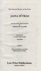 Jaina Sutras Translated from Prakrit by Hermann Jacobi (Set of 2 Volumes)