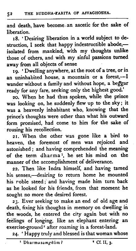 Buddhist Mahayana Texts: The Buddha-Carita of Asvaghosha (Part-I)