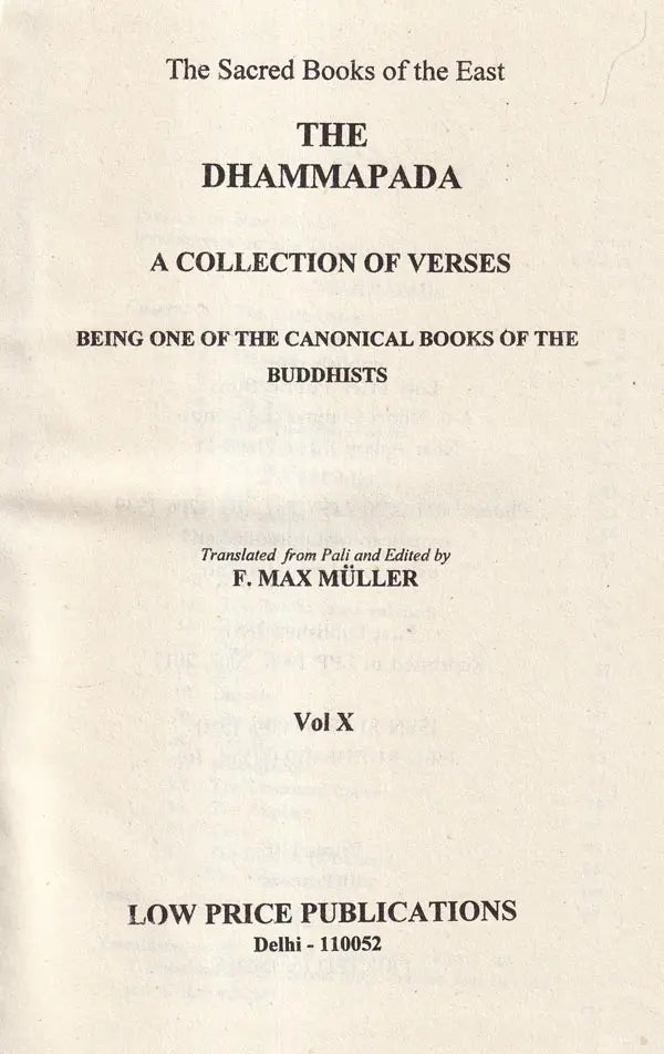 The Dhammapada: A Collection of Verses (Being One of The Canonical Books of The Buddhists)