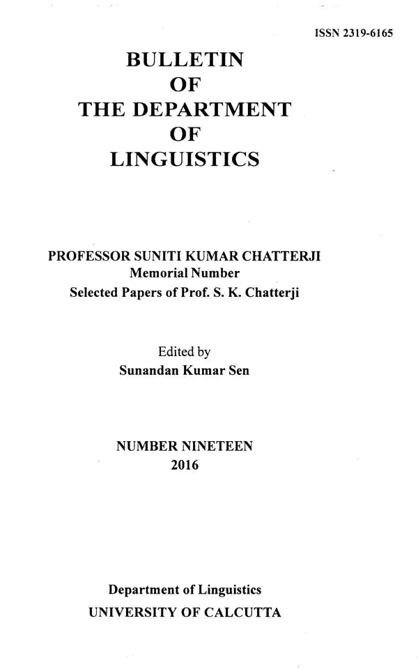 Bulletin of The Department of Linguistics – Number Nineteen- 2016